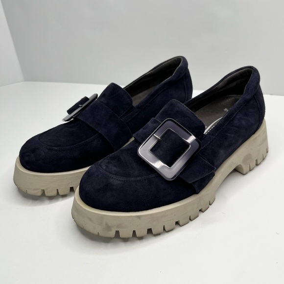 Softwaves 8.36.52 in Ink Velour Dark Blue Chunky Sneakers Size 8.5